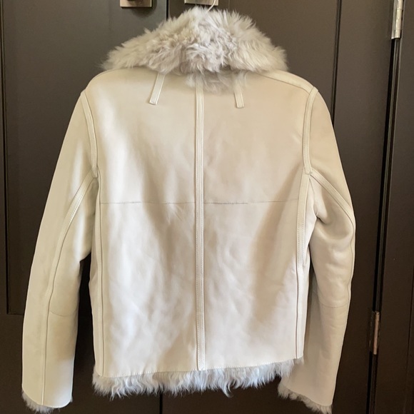 NWT Yves Saloman leather and shearling reversible jacket. - Picture 2 of 15